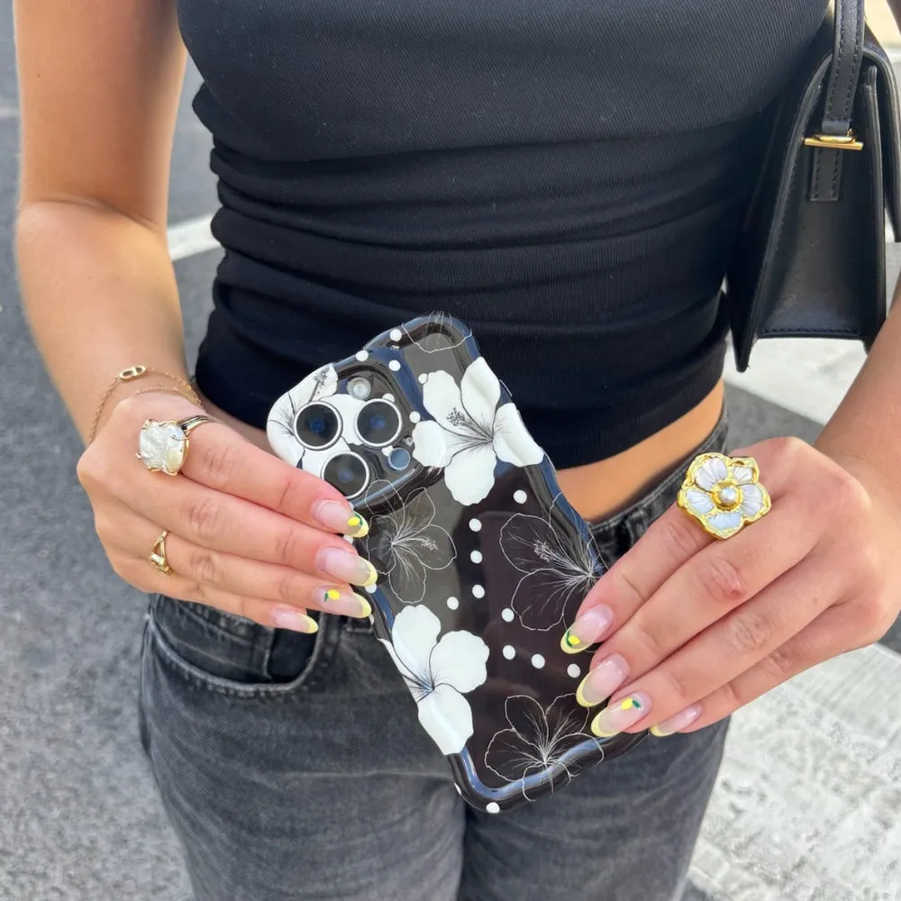 Ergonomic Shape Vivid Gradient Wavy Phone Case - Mono Flora