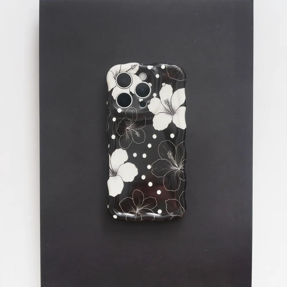 Soft Finish Layer Wavy Phone Case - Mono Flora