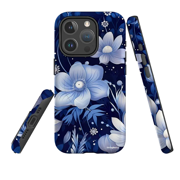 Soft Interior Premium Texture Layer iPhone MagSafe Tough Case -  Blue Nutberry IV