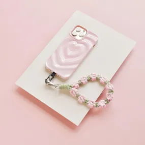 Reflective Color Premium Crochet Flower Phone Strap Bundle - Pink & Green