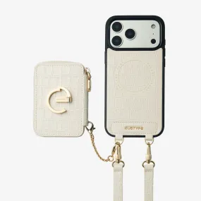 Crocodile Design Set- Detachable Wireless Charging Crossbody E-stand Wallet Phone Case Set Durable Shape