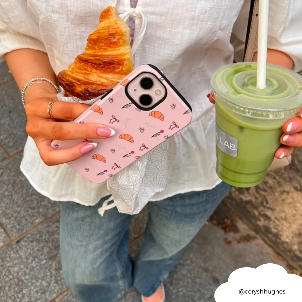 Tough Phone Case - Cutesy Croissants Shock Surface Layer