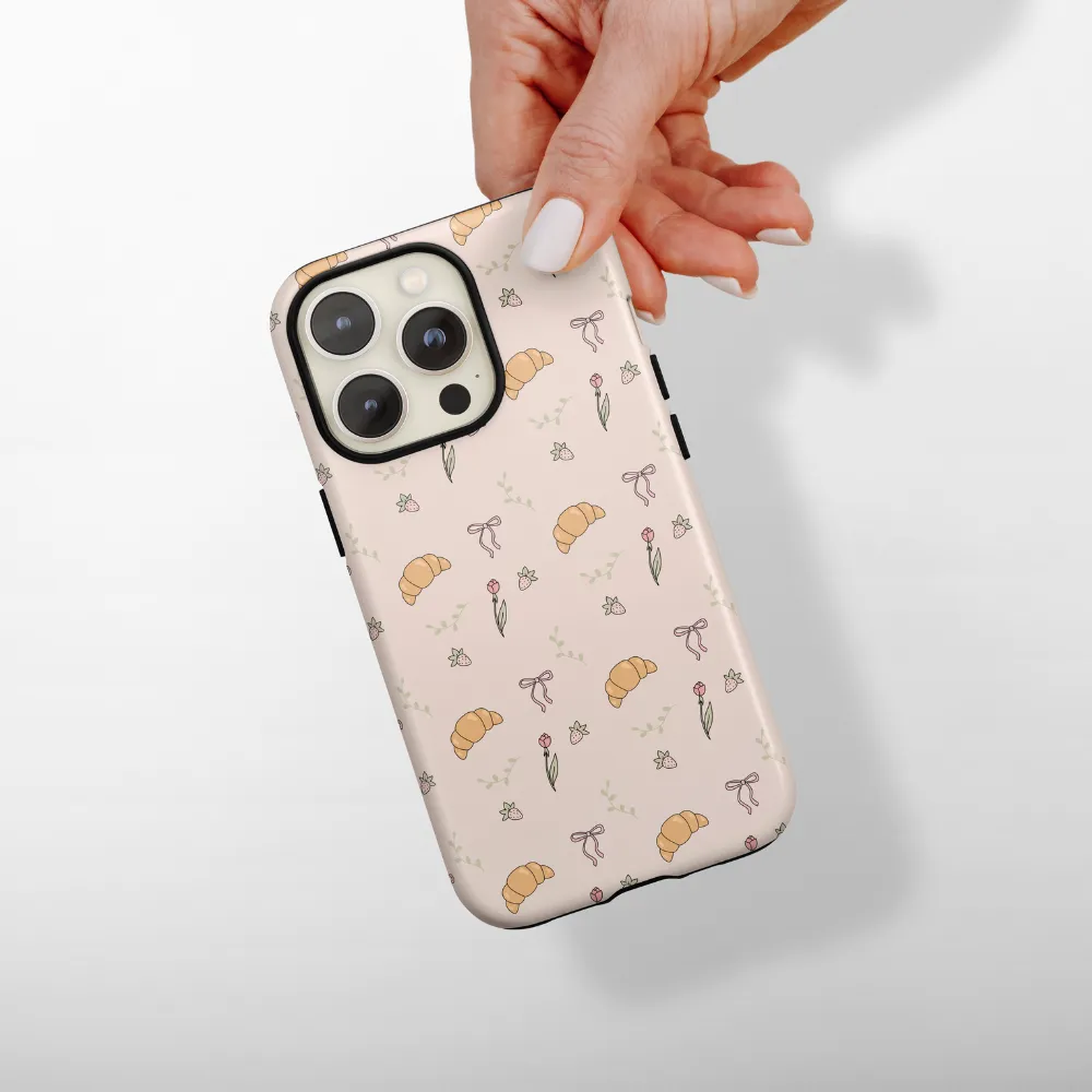 Smooth Touch Polished Look Tough Phone Case - Cutesy Croissants