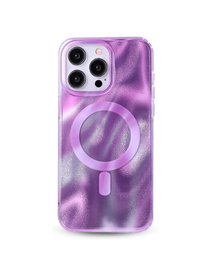 Rugged Frame Design Purple Cosmic MagSafe Phone Case