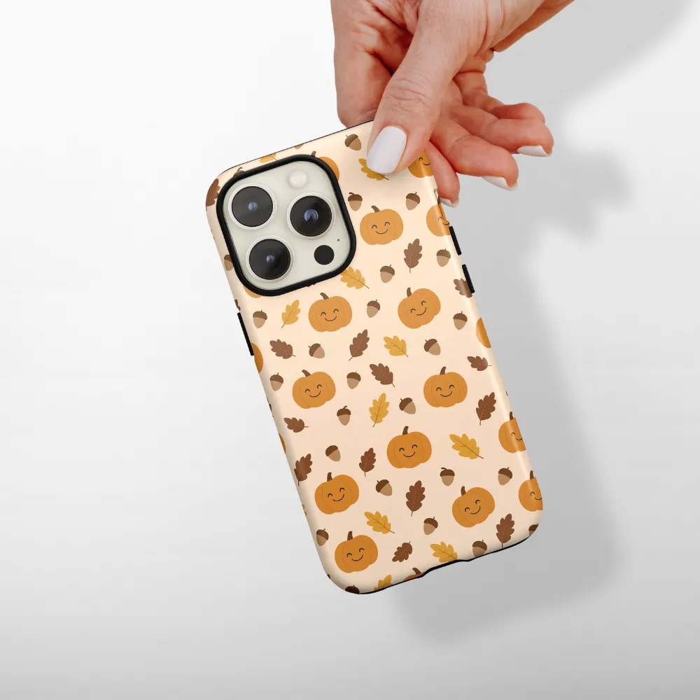 Tough Phone Case - Cute Pumpkins Rugged Look Finish Luxury Finish