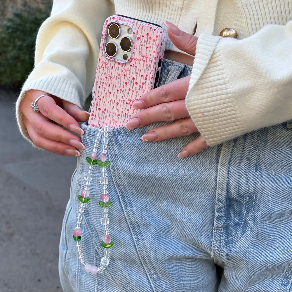 Soft Cushion Tough Phone Case - Peony Bow
