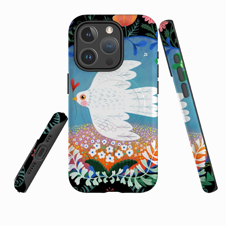 iPhone MagSafe Tough Case - Peace Bird By Mia Underwood Comfort Fit Flexible Grip