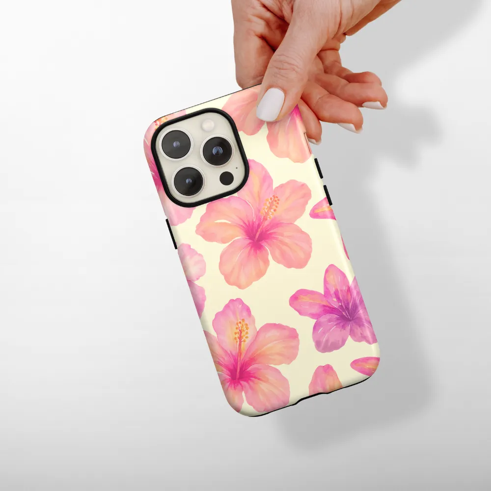 Tough Phone Case - Island Girl Butter Yellow Hibiscus Compact Look