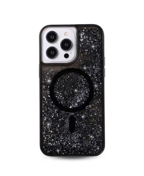 Black Glitter MagSafe Phone Case Modern Build