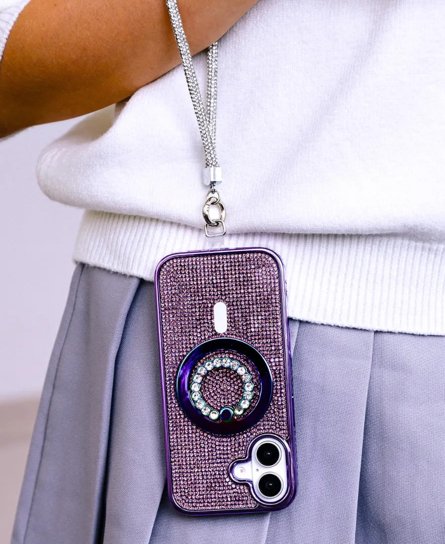 Purple Crystal Glam MagSafe Phone Case Resistant Layer