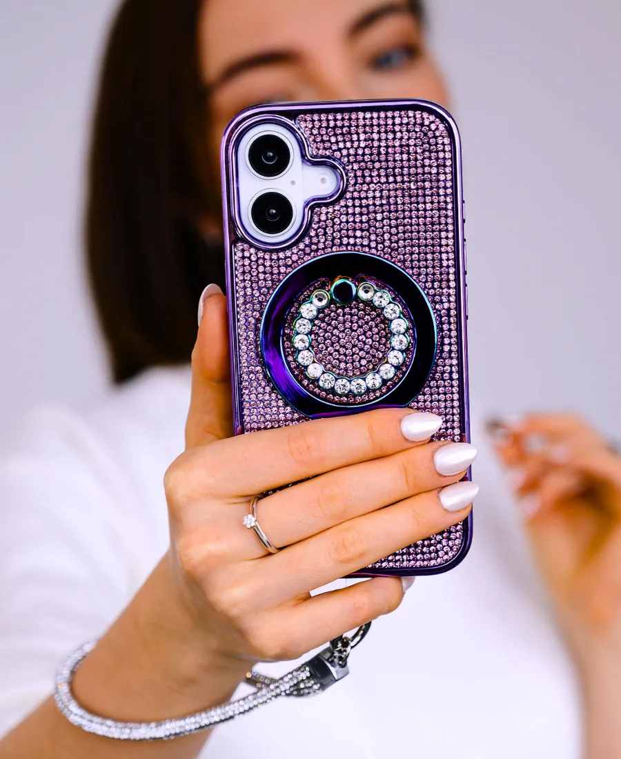 Minimal Comfort Purple Crystal Glam MagSafe Phone Case