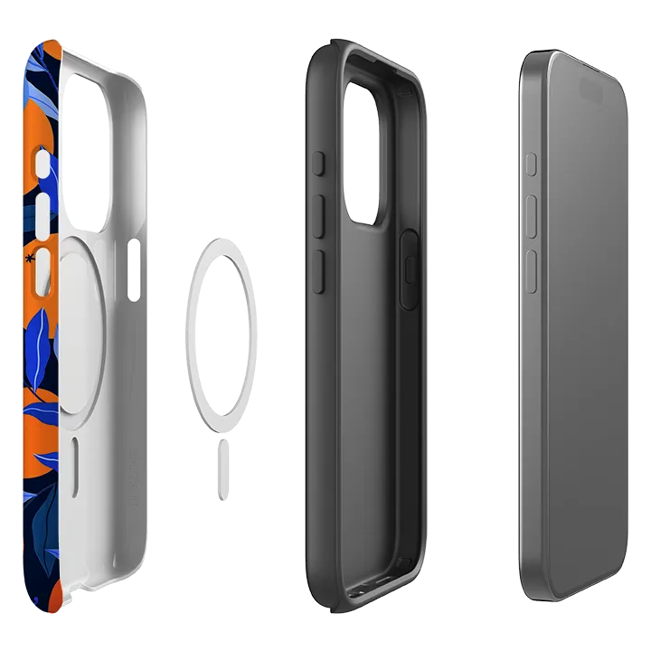 Elegant Edge iPhone MagSafe Tough Case -  Arancello Navy Pattern By Madalina Andronic