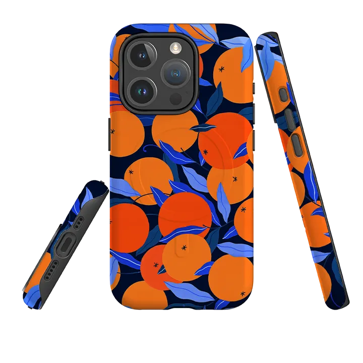 iPhone MagSafe Tough Case -  Arancello Navy Pattern By Madalina Andronic Premium Texture Professional Look