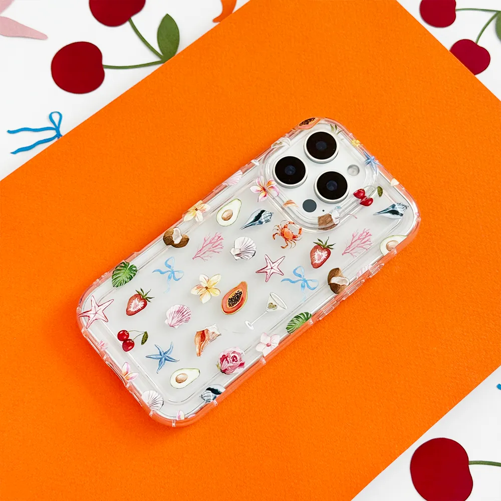 Clear Phone Case - Calypso Club Button Cover Slim Look