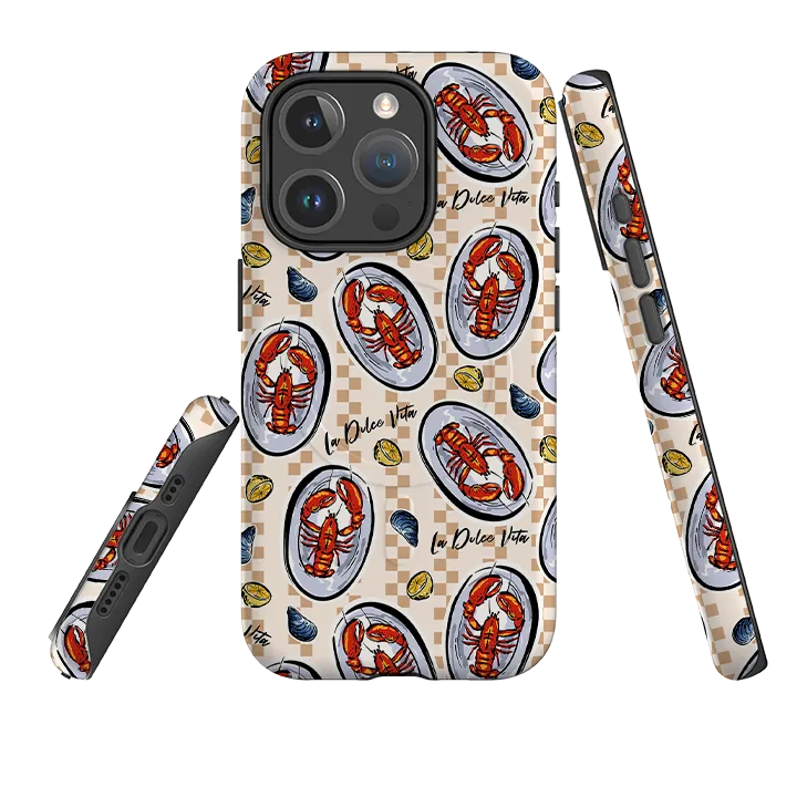 Soft Grip Comfort Pattern Texture iPhone MagSafe Tough Case - La Dolce Vita Lobster