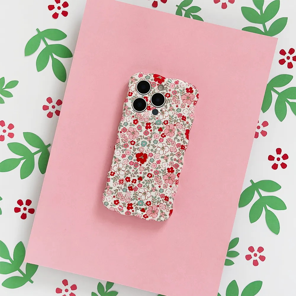 Wavy Phone Case - Cute Flowers Modern Design Texture