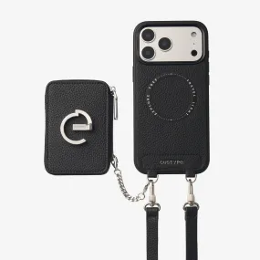 Silver Edge Kit- Magnetic Crossbody E-stand Wallet Case for Walking Matte Feel Student Gear