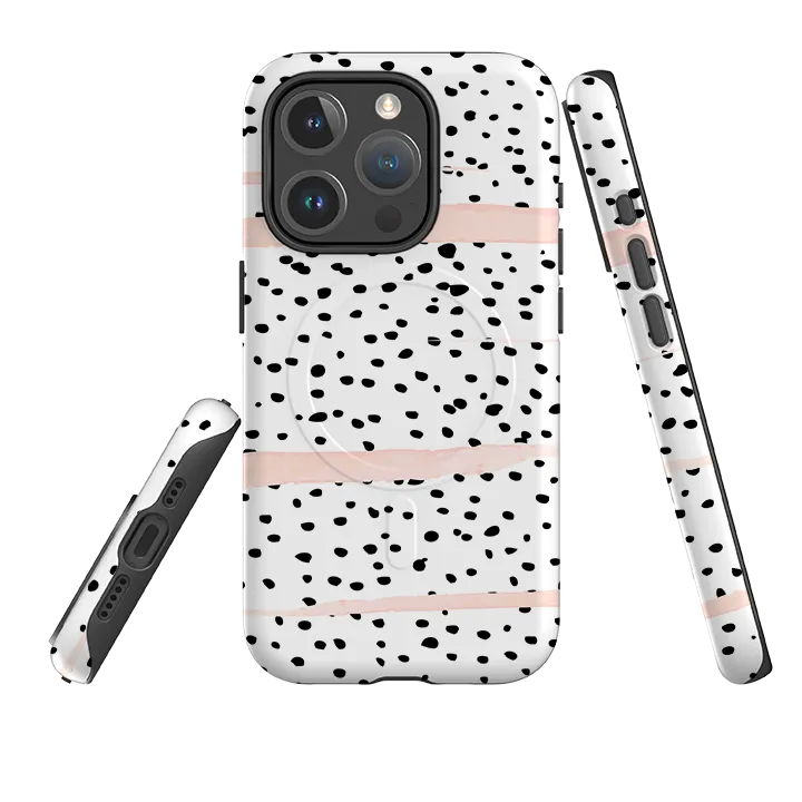 iPhone MagSafe Tough Case - Dots and Blush Lightweight texture