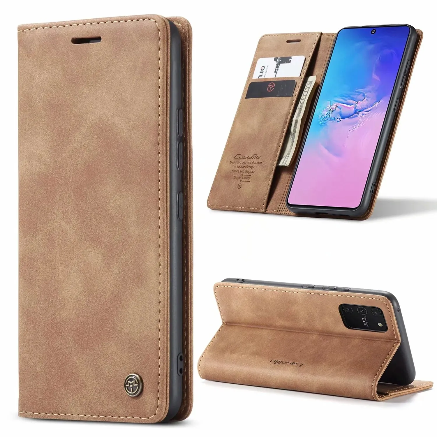 Flip Leather Wallet Case for Samsung S Series Luxury Shine Slim Profiled