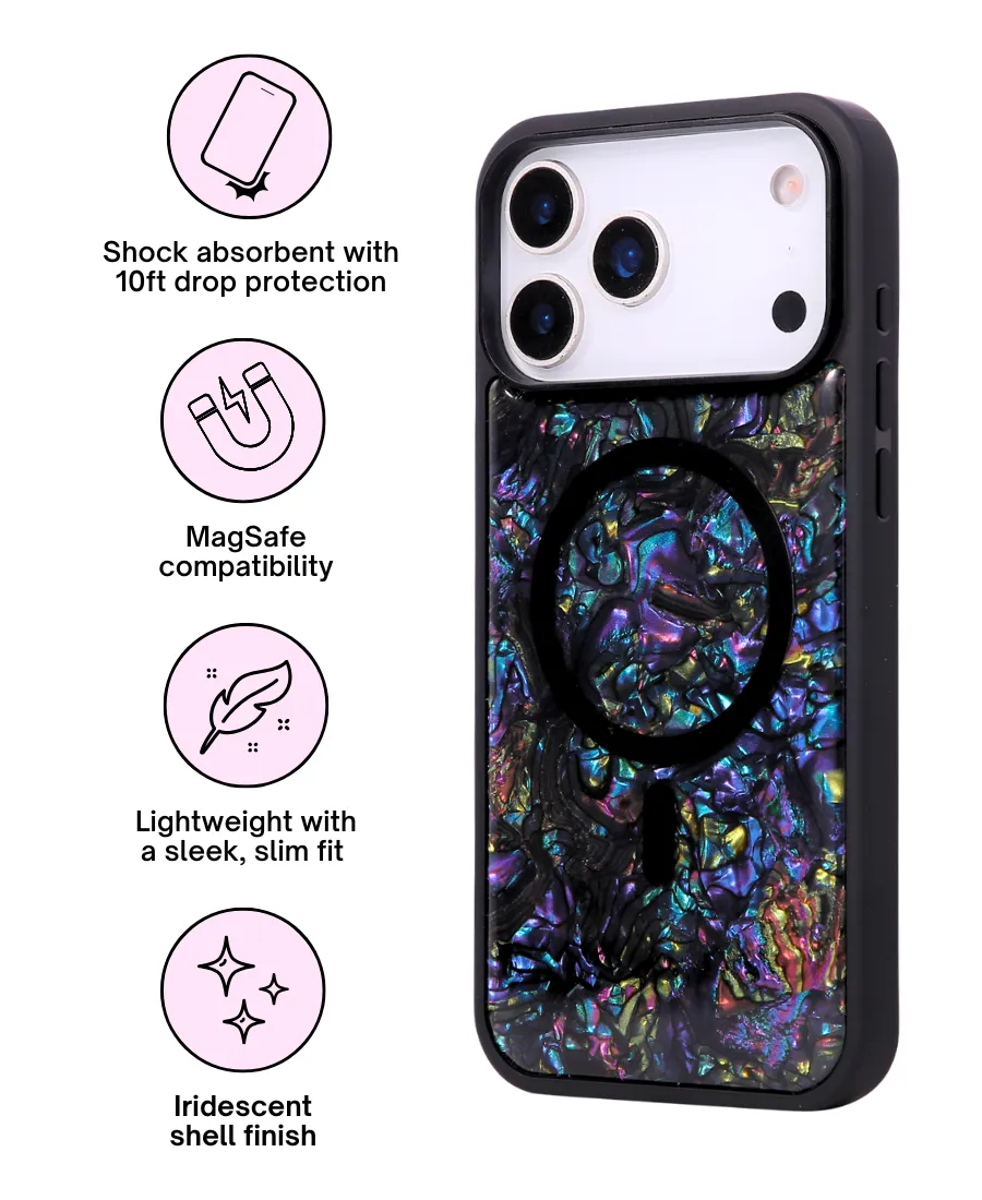 Black Abalone Shell MagSafe Phone Case Shock Absorption Layer