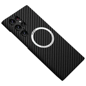 Lightweight Build Quality Carbon Fiber Pattern Magnetic Ultra Slim Case For Samsung S22/S23 Series