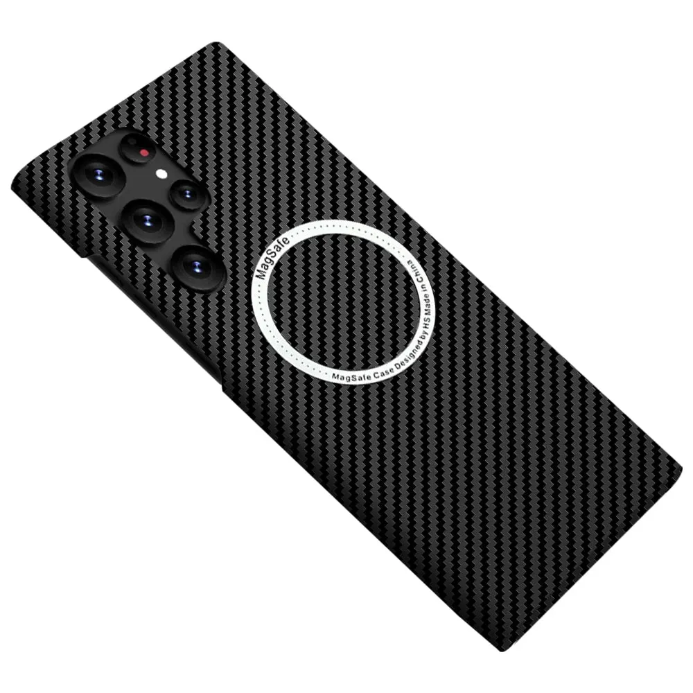 Lightweight Build Quality Carbon Fiber Pattern Magnetic Ultra Slim Case For Samsung S22/S23 Series