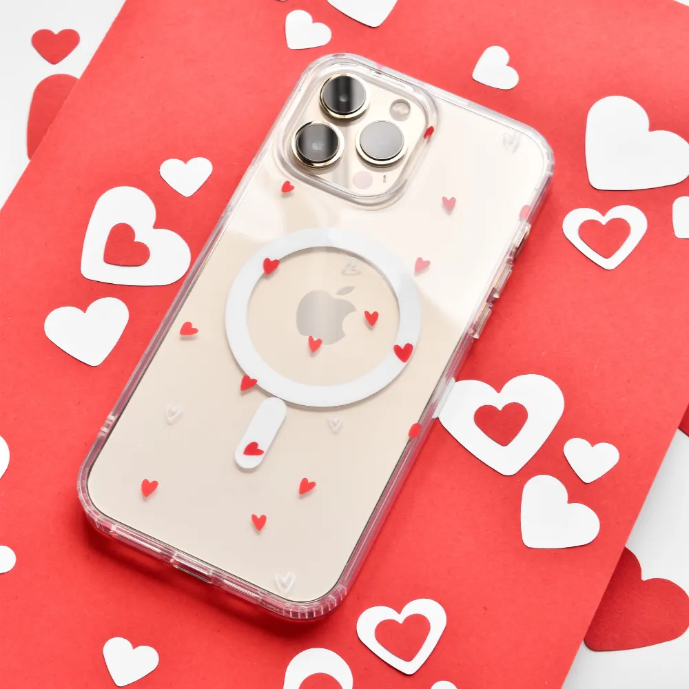 Clear MagSafe? Phone Case - Cute Hearts Rugged Edge