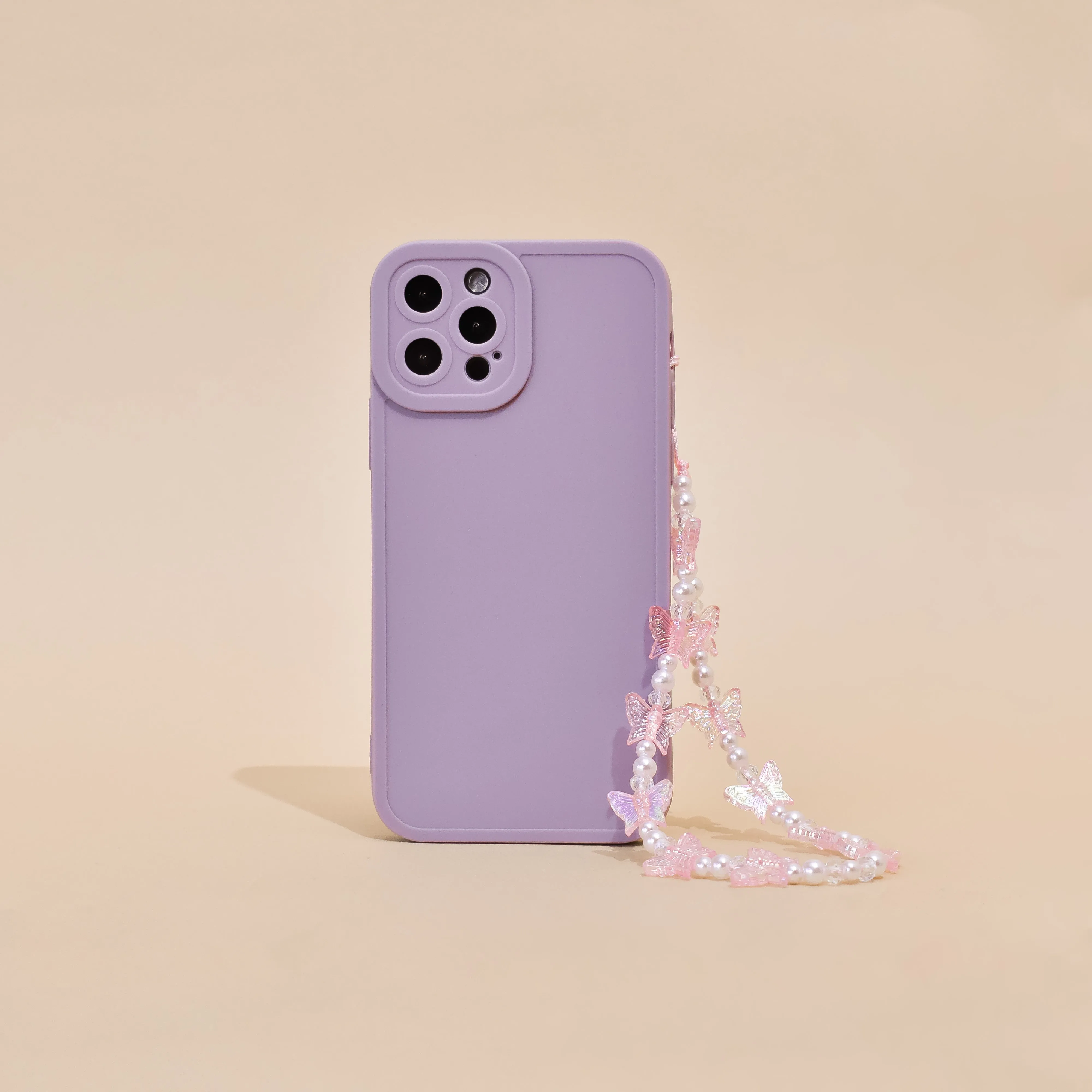 Camping Strap Beaded Phone Strap - Holographic Butterfly
