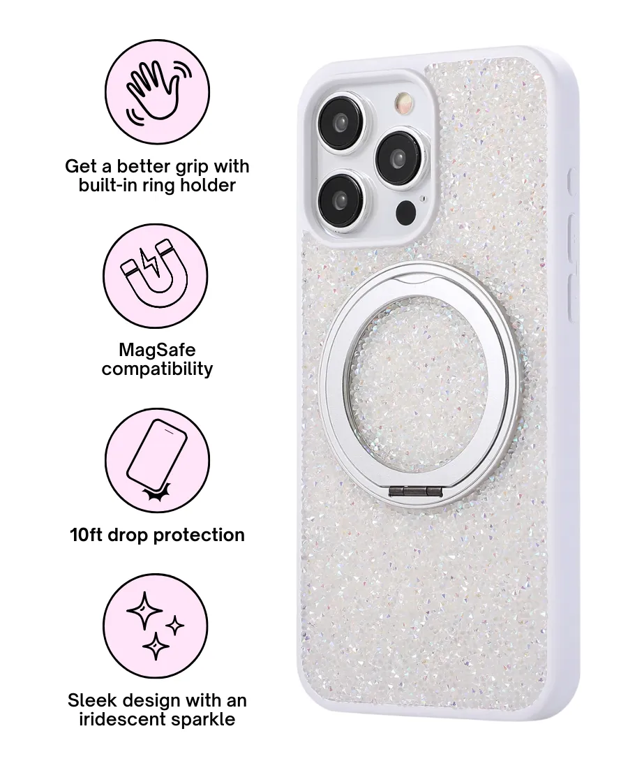 Soft Protection Edge White Gem MagSafe Phone Case