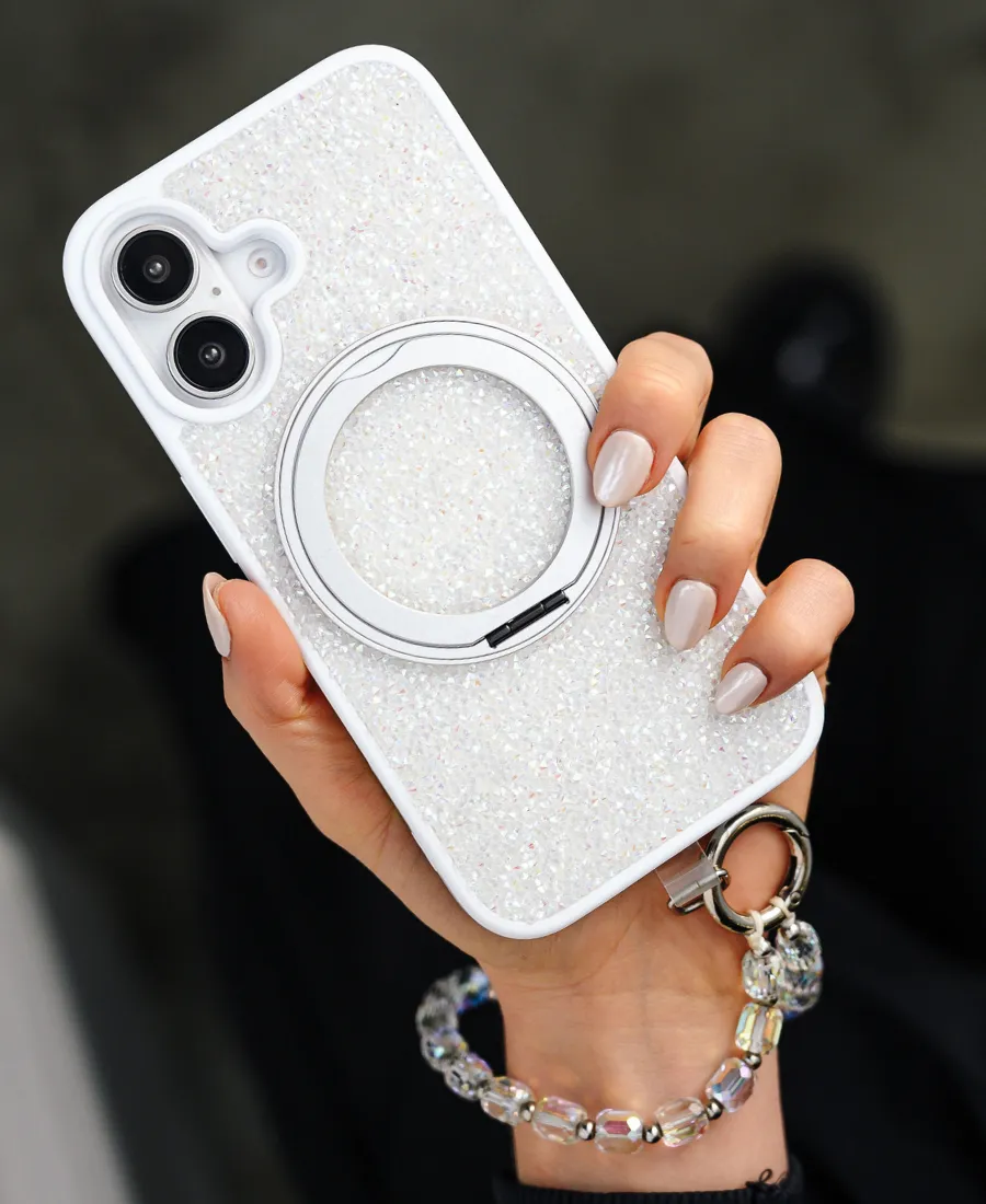 White Gem MagSafe Phone Case Portable Accessory Shock Proof