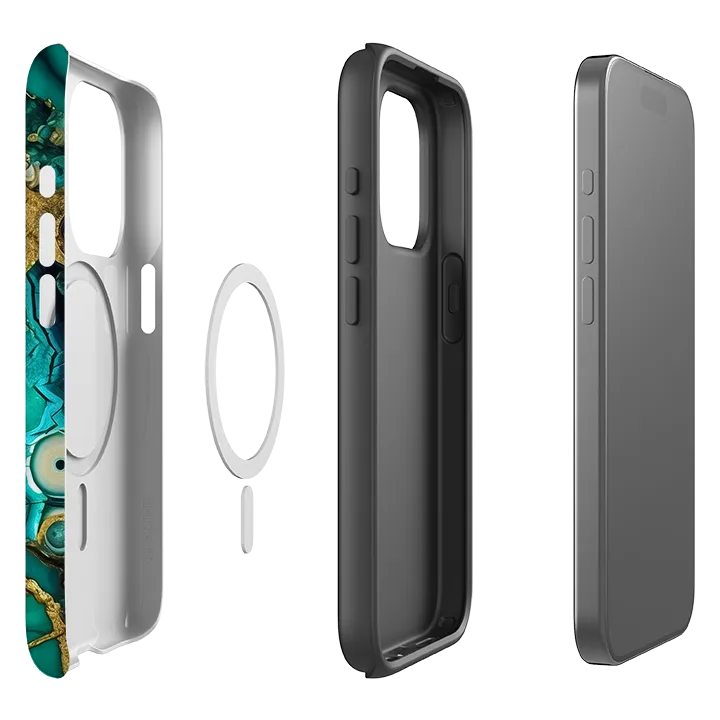 Premium Edge Clear Surface iPhone MagSafe Tough Case - Marine Gold