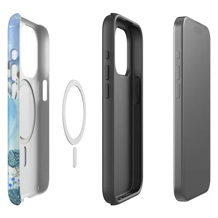 Matte Look Finish Shock Absorption Layer iPhone MagSafe Tough Case - Beach Dog By Mary Stubberfield