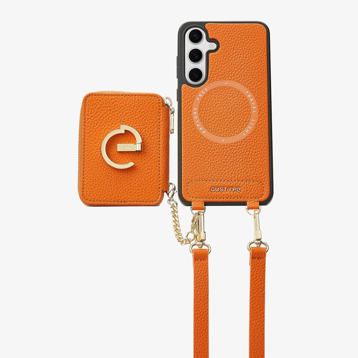 Original Design Set- Samsung Galaxy MagSafe Compatible Wallet Phone Case With Shoulder Strap Set Protective Design Layer Protective cover