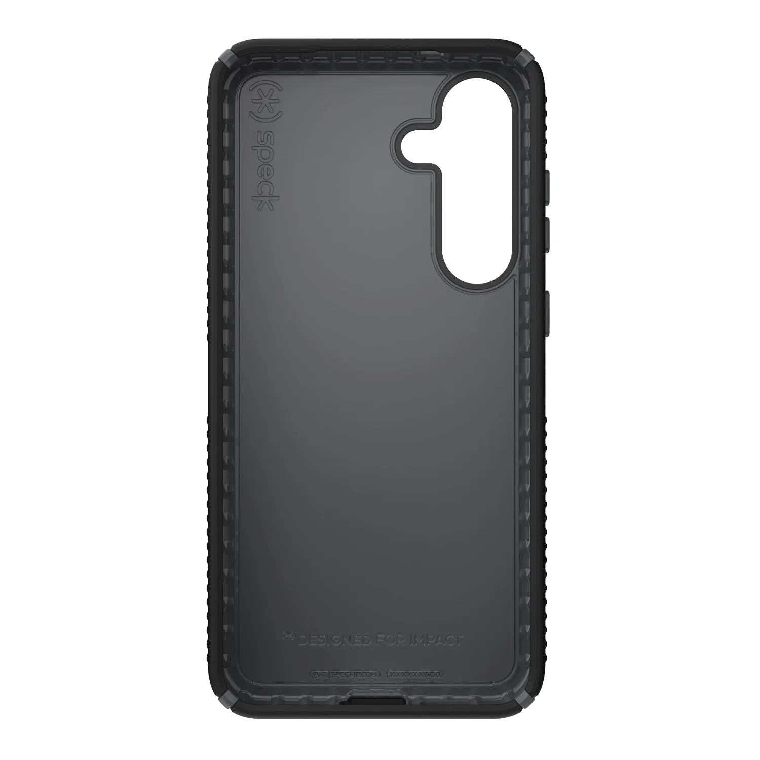 Modern Aesthetic Cushioned Edge Speck Presidio2 Grip Case - Samsung Galaxy S25  - Black & Slate Grey (SPK150886-3205)