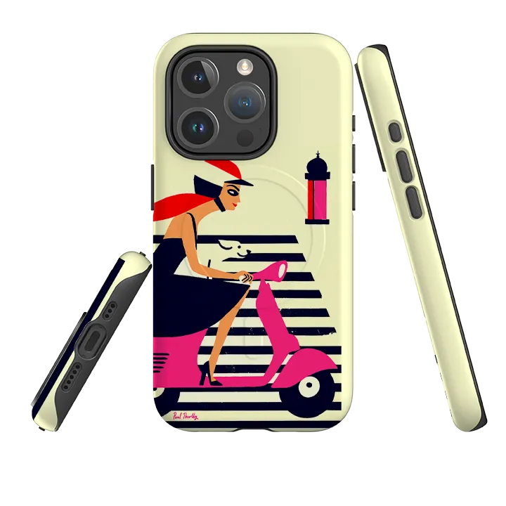 Protective Covering Sporty Design iPhone MagSafe Tough Case -  Vespa Parisienne By Paul Thurlby