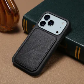 Durable Form Leather Phone Case Invisible Bracket Card Holder For Cover For iPhone 17/ 16/ 15/ 14