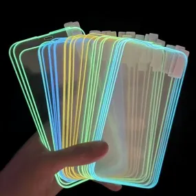 Stylish Layer Durable Shell Fluorescent Glow In The Dark Tempered Glass Screen Protector For iPhone