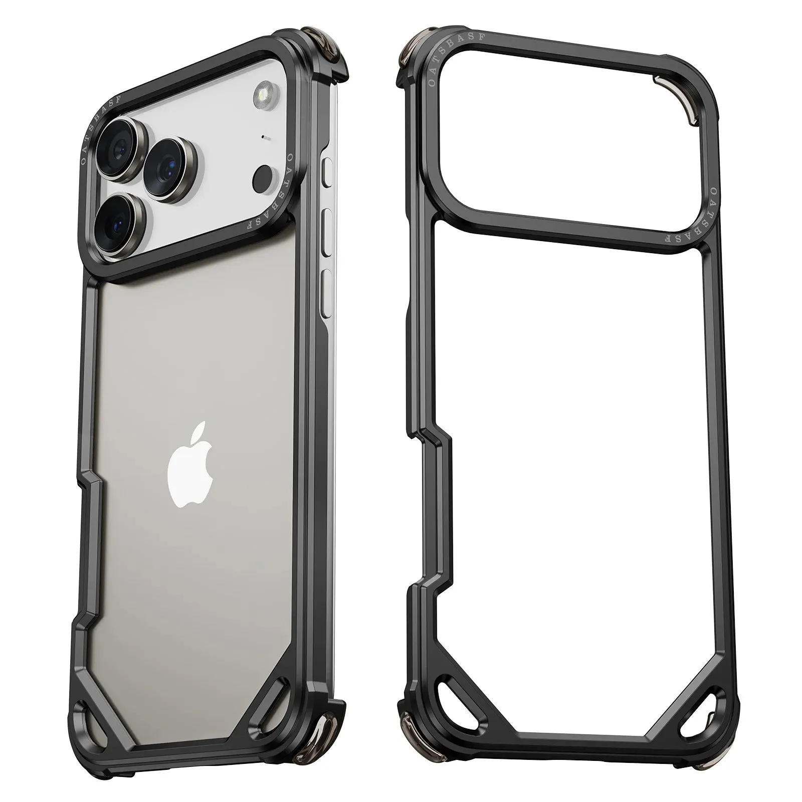 Matte Detail Frameless Case Metal Shockproof Phone Cover Aluminum Alloy Anti-Drop Shells For iPhone 17 / 16 / 15 / 14