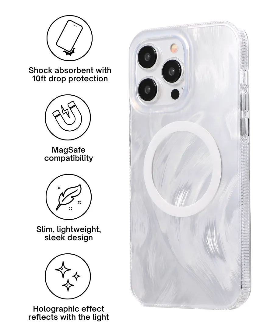 Milky Moonstone MagSafe Phone Case Luxury Pattern Durable Frame
