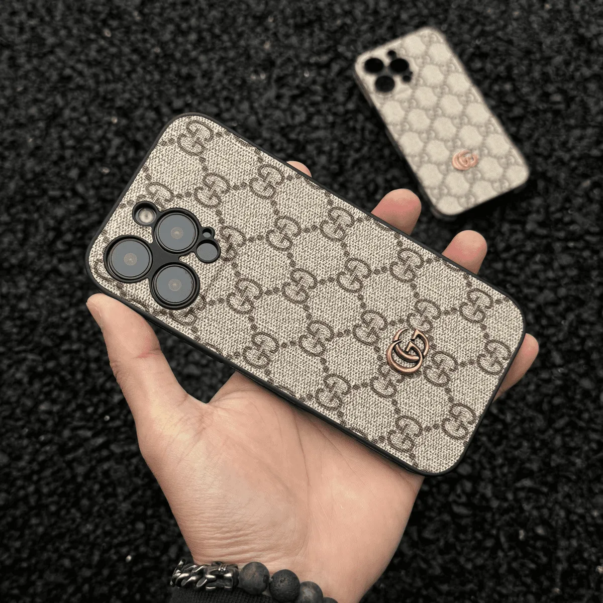 Soft Build Texture GG Luxury iPhone Case