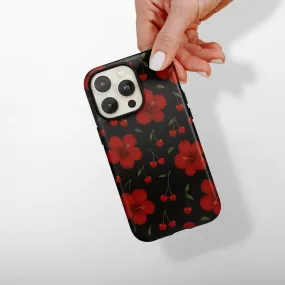 Tough Phone Case - Cherry Hibiscus Flexible Pattern premium design