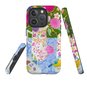 Glossy Pattern Hybrid Build Texture iPhone MagSafe Tough Case - Dahlias By Bex Parkin