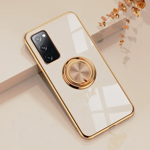 Luxury Royal Plating Ring Holder Phone Case For Samsung Custom Fit Protective Layering