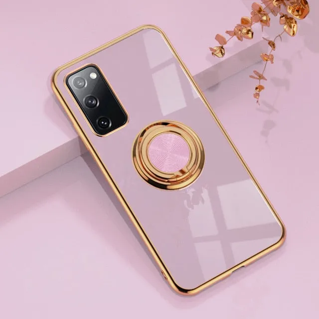 Luxury Royal Plating Ring Holder Phone Case For Samsung Modern Form