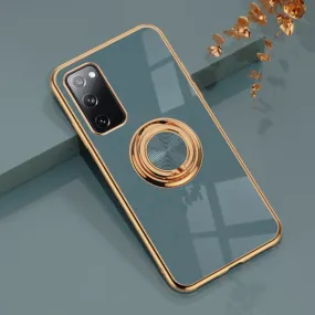 Luxury Royal Plating Ring Holder Phone Case For Samsung Protective Build Texture