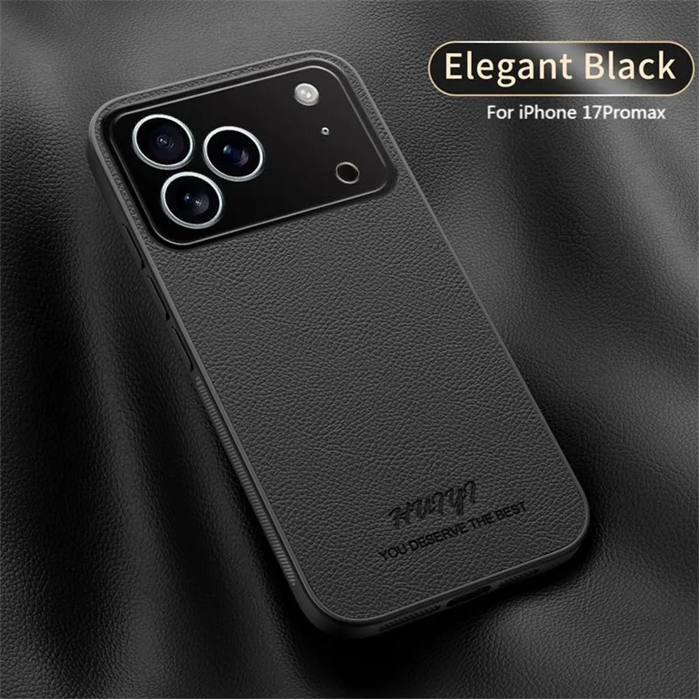 Luxury Finish Texture High-end Leather Phone Case for iPhone 17 /16 /15 /14