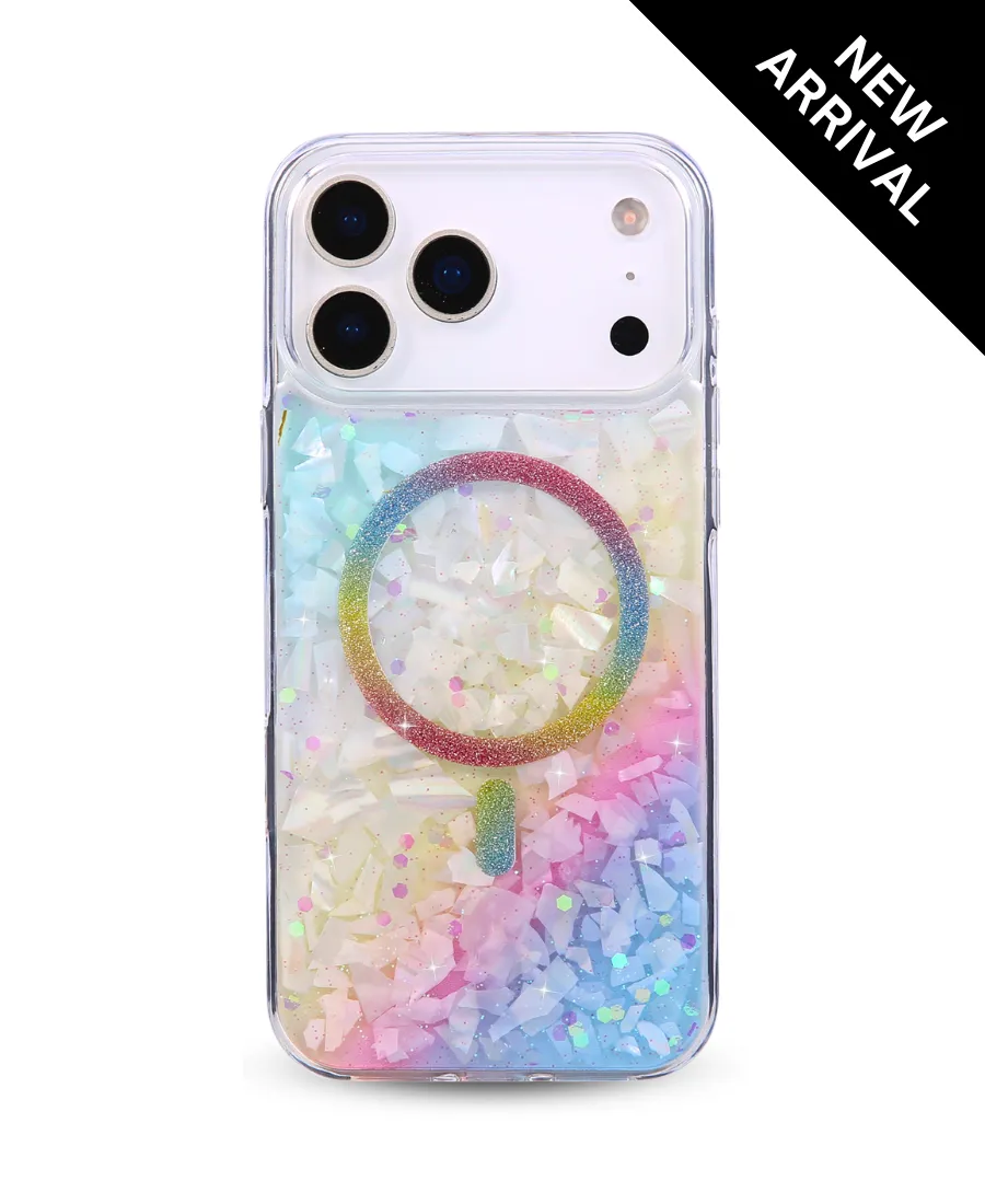 Durable Pattern Colorful Finish Holo Abalone Shell MagSafe Phone Case