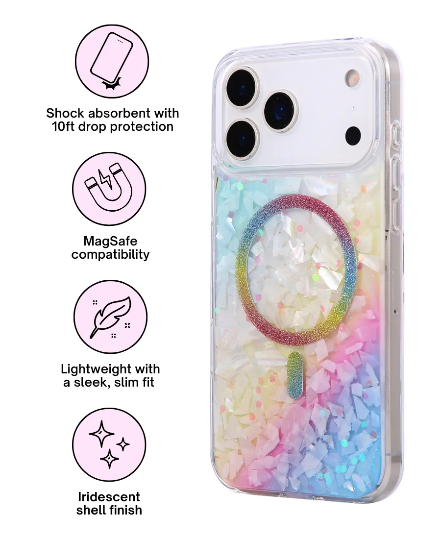 Holo Abalone Shell MagSafe Phone Case Slim Edge Vivid Coloration