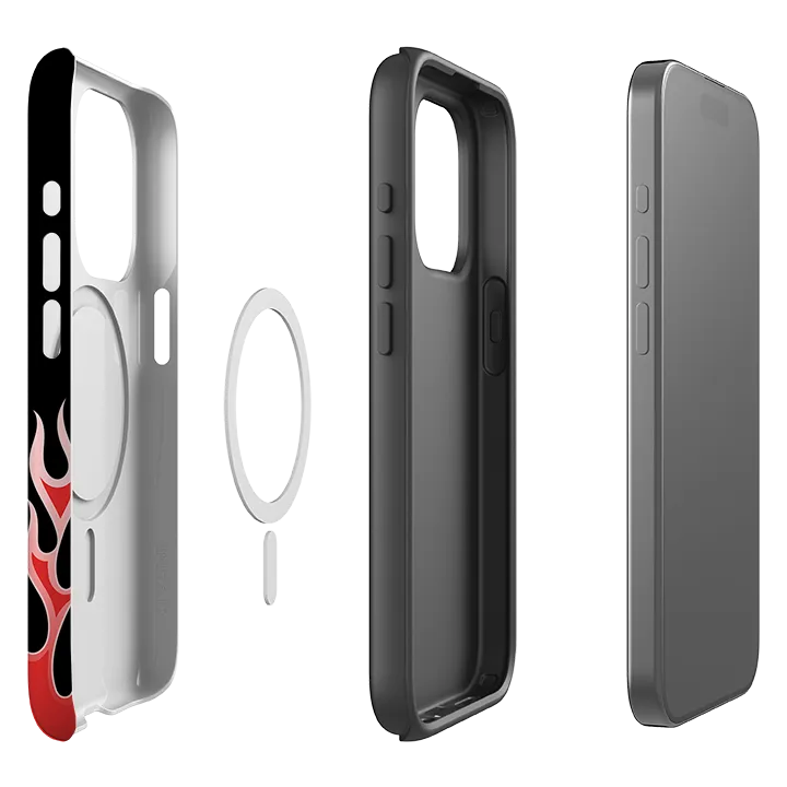 Matte Build iPhone MagSafe Tough Case -  Red Flames