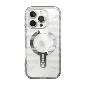 Speck Gemshell Grip MagSafe Case - Apple iPhone 16 Pro - Clear & Chrome (SPK150709-5085) Flexible Touch
